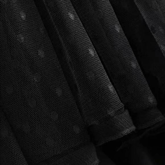 Boho Gypsy Mini Dress Black Sheer Dot Halter Tier - Picture 11 of 14